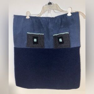 Upcycled Wool Sweater Skirt /  Wool Bum Warmer Skirt with pockets